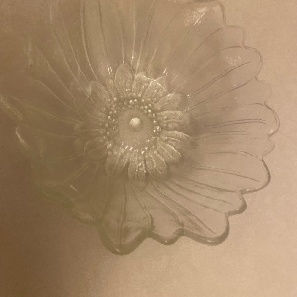 Indiana Glass Transparent Floral Bowl
